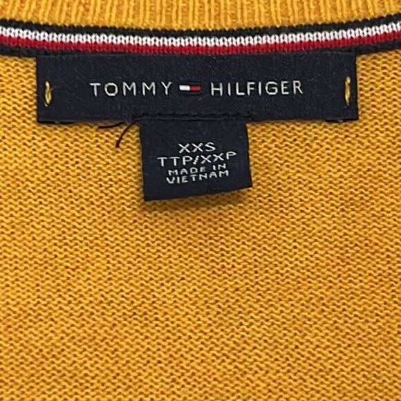 Tommy Hilfiger Stripe V-neck Lightweight Sweater - Size XXS - Picture 6 of 9